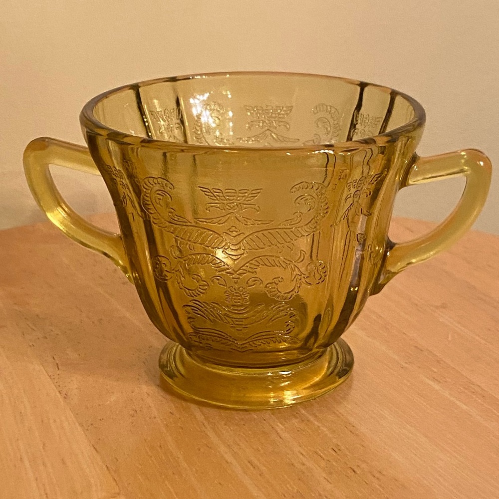 Vintage Glass Madrid Yellow Depression Glass